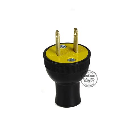 black  thermoplastic plug vintage electric supply