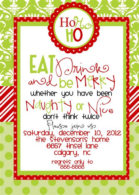 printable christmas lunch invitations  funny christmas party