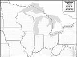 Lakes Great Map Printable Blank Maps Outline Midwest Michigan States Region Coloring Capitals State Lake Paddle Usa Amaps Print Geography sketch template