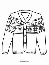 Sweater Coloring Pages Sheet Christmas Template sketch template
