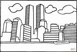 Torres Gemelas Coloring4free Towers Cidades Twinkle Ausmalbild sketch template