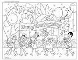 Thanksgiving Coloring Pages Parade Kids Happy Clipart Disney Color Sheets Giving Thanks Fun Cliparts Printable Printables Halloween Print Activity Turkey sketch template