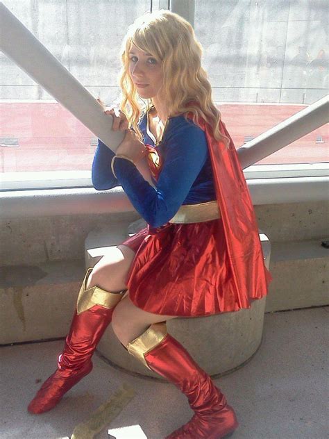 Original Costume Supergirl Sitting Cosplay Woman Supergirl