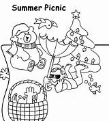 Picnic Coloring Summer Fun Netart sketch template