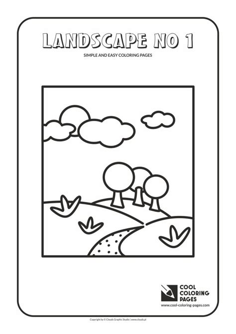cool coloring pages simple  easy coloring pages landscape