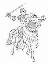Coloring Pages Knights Dragons Getcolorings Knight sketch template
