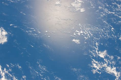 suns reflection  atlantic ocean    international space