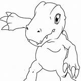 Agumon Lineart Scoot sketch template