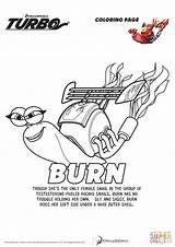 Coloring Turbo Pages Burn sketch template