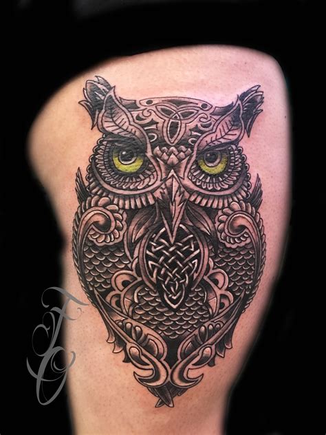 owl mandala tattoo  francisco ordonez atdarksideofthewall tattoos