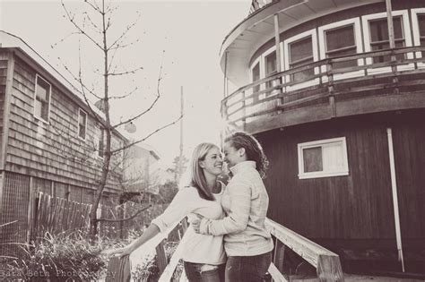 fall lesbian engagement shoot in fire island new york photography by