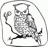 Owl Coloring Pages Clipart Halloween Reading Printable Kids sketch template