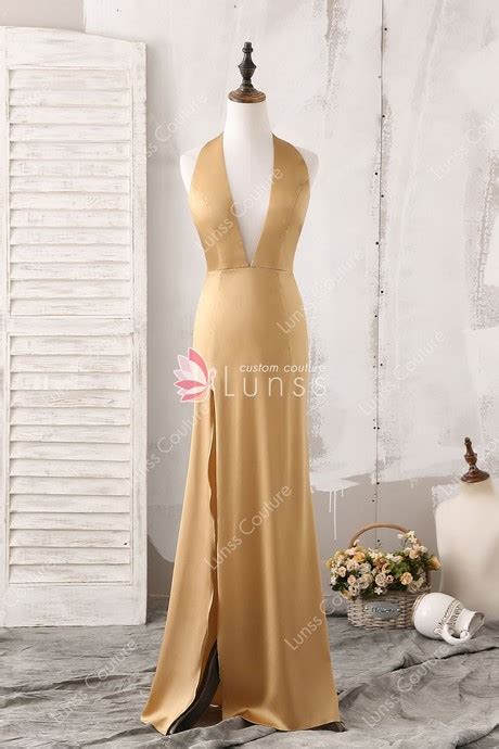 gold halter dress