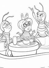 Bee Movie Coloring Family Pages Cartoon sketch template