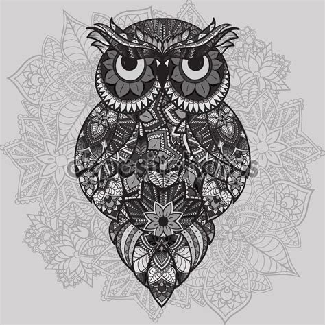 mandala background black  white owl doodle art journal inspiration