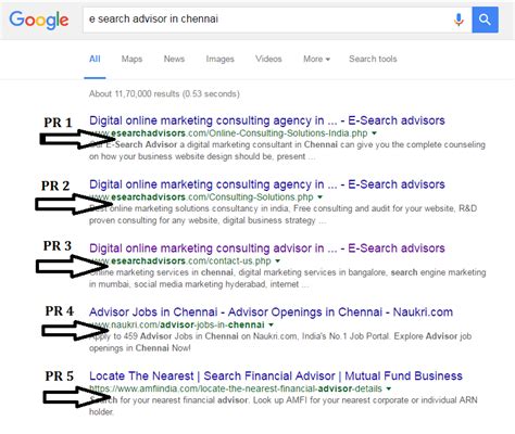 search engine result page  search advisors blog