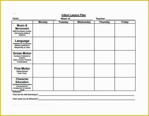 blank preschool lesson plan templates   preschool lesson plan