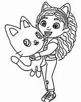 Gabby Gabi Dollhouse Domek Koci Pandy Magique Bambole Kolorowanka Kolorowanki Gabbys sketch template
