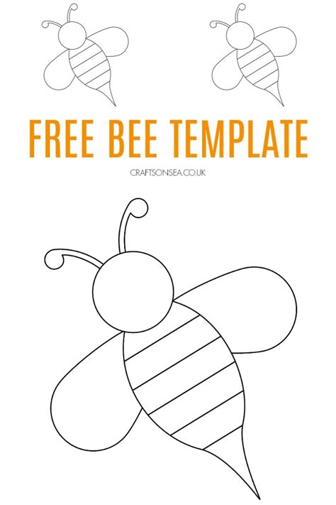 bee template printable  bee template bee printables bee