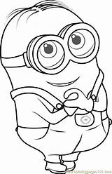 Coloring Dave Minion Happy Minions Pages Printable Color Coloringpages101 Kids Cartoon sketch template
