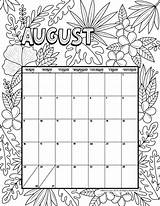 Calendar Coloring Printable August Kids 2021 Pages Calender Visit December Monthly Calendars Template Choose Board sketch template