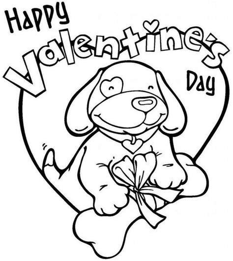 happy valentines day coloring pages puppy printable valentines