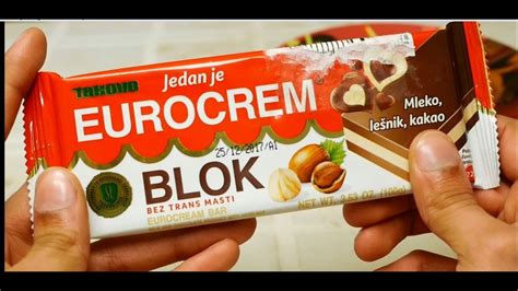 serbian candy eurocrem blok chocolate unwrapping and