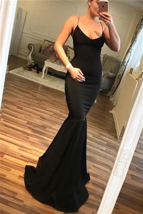 simple stunning mermaid long black prom dress formal evening dresses 601733