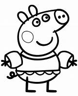 Peppa Coloring Pig Topcoloringpages A4 Swimming Colouring Suit sketch template