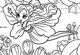 Barbie Thumbelina Coloring Pages Flying Over sketch template