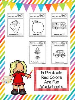 red colors  fun printable worksheets preschool kdg color