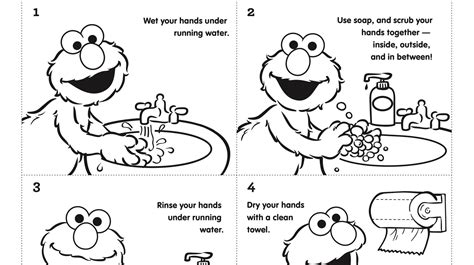 washing hands coloring pages