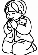 Praying Boy Clipart Coloring Clip Library Kid sketch template