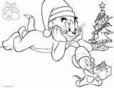 Jerry Tom Coloring Christmas Pages Drawing Kids Printable Cool2bkids Color Getdrawings Print Getcolorings sketch template