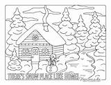 Snowy Woods Adults sketch template