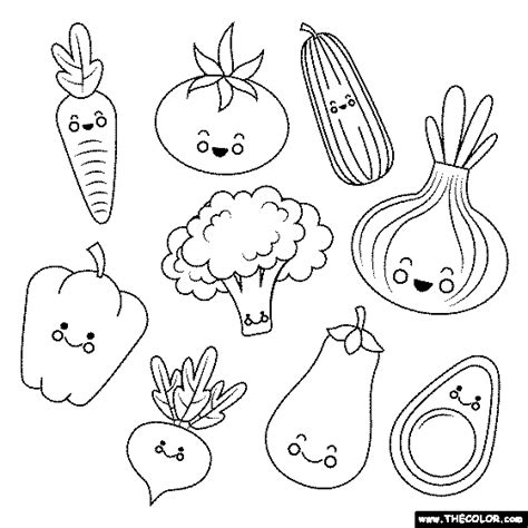 vegetables coloring pages  names count  fruit  vegetables