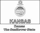Kansas Coloring State Flag Seal Sunflower Comments Coloringhome sketch template