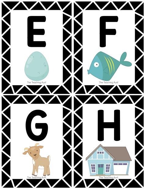 alphabet flashcards  printable  teaching aunt alphabet