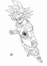 Coloring Goku Ssg Pages Popular sketch template