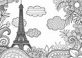 Coloriage Eiffel Mandala Adulte Effeil Torre Magique Voyage Parigi Sorgente Coloriages Vacances Princesse Recurso Effel Jecolorie sketch template