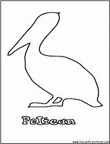 Pelican Coloring Bird Colouring Silhouette Pages Printable Stencil Fun Patterns Seagull sketch template