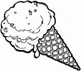 Ice Cream Coloring Melting Kids sketch template