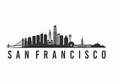 San Francisco Skyline Vector City Illustration Silhouette Background Dribbble Cartoon sketch template