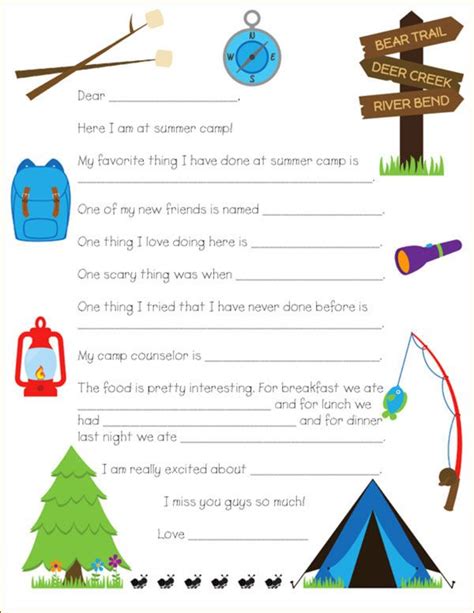 summer camp letter  parents template