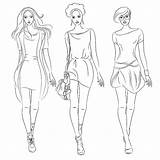 Coloring Fashion Model Pages sketch template