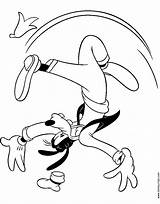 Goofy Coloring Slipping Banana Peel Pages Disneyclips Funstuff sketch template