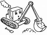 Digger Coloring Tractor Pages Cartoon Drawing Backhoe Color Printable Little Getcolorings Getdrawings Print sketch template