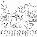 Farm Coloring Pages Animals Preschool Printable Drawing Barn Animal Scenes Scene Kids Country Preschoolers Agriculture Barnyard Color Sheets Print Related sketch template