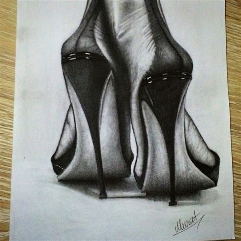 drawing high heels  pencil  korkmazart  deviantart
