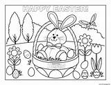 Easter Bunny Coloring Cute Rabbit Eggs Pages Happy Printable Print Color Online Book sketch template